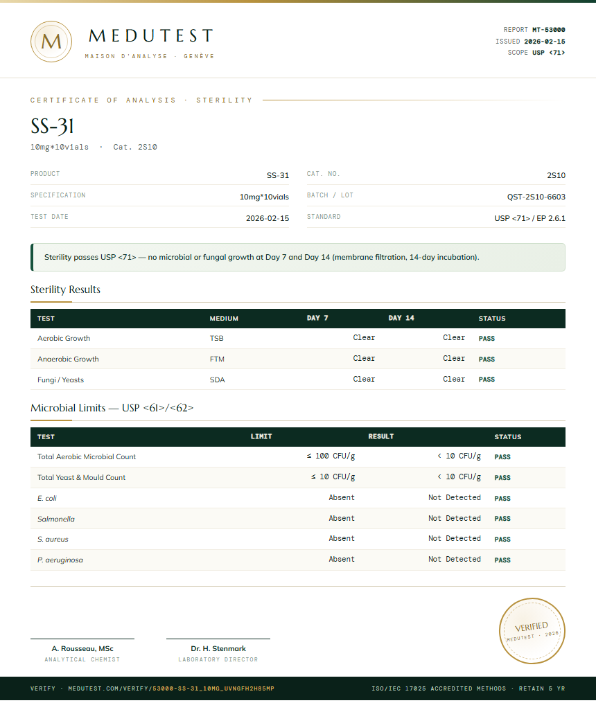 SS-31 Sterility report by Medutest